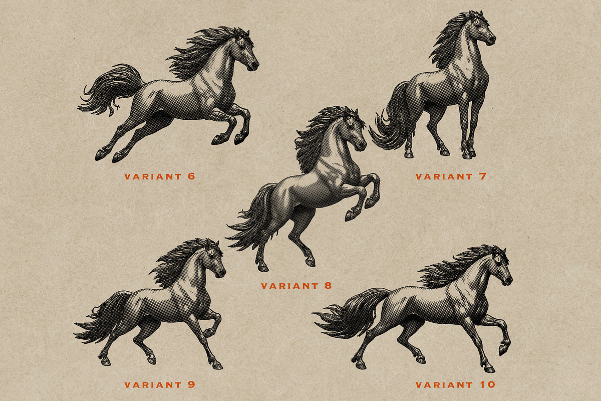 Horse Heraldry Engraving Collection, an Object Graphic by Kaizla03 (Photo 4 of 4)