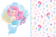 Mermaid pattern.T shirt graphic., an Animal Illustration by StudioLondon (Thumbnail 1 of 2)