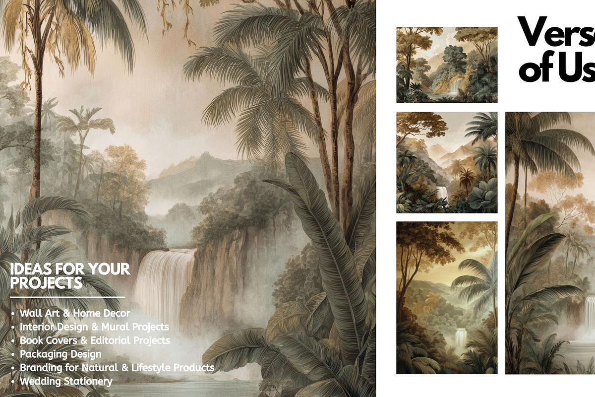 30+ Misty Rainforest Falls Bundle, a Decorative Illustration by Virgo Studio (Photo 5 of 6)
