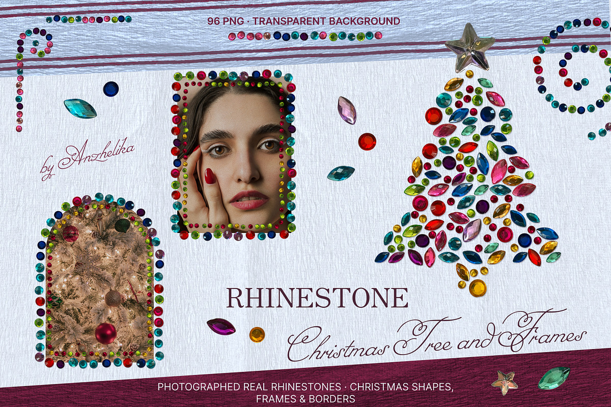 Rhinestone Christmas Tree and Frames, an Object Graphic by Anzhelika (Photo 1 of 9)