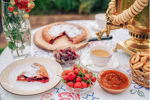 Traditional Outdoor Tea with Samovar