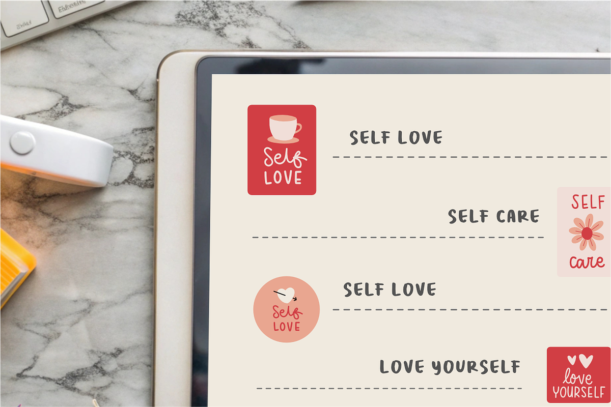 Self Love Digital Stiker | PNG, an Illustration by Suntype | Sunshine Std (Photo 3 of 6)