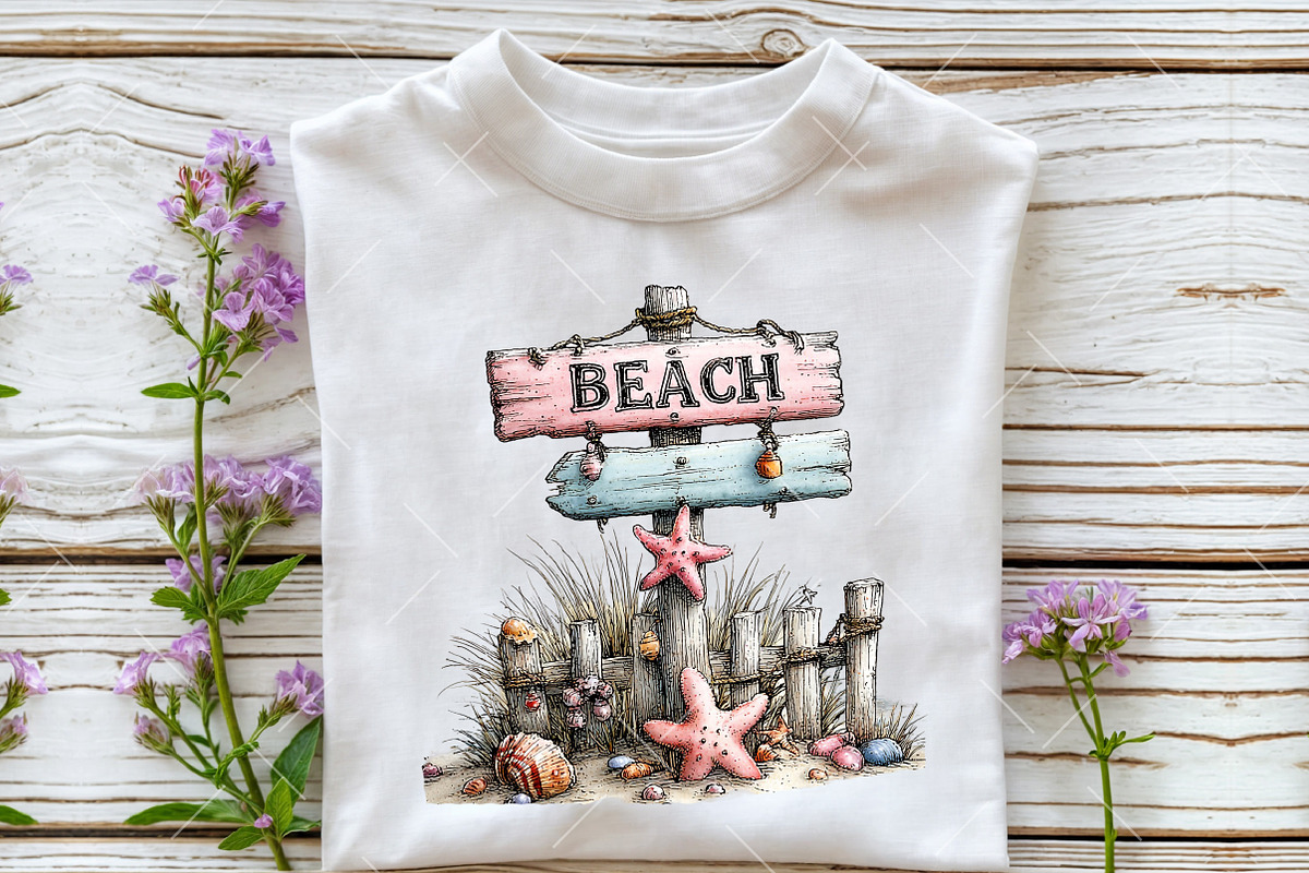 Whimsical Beach Signpost Clipart, an Illustration by OK Design (Photo 6 of 6)