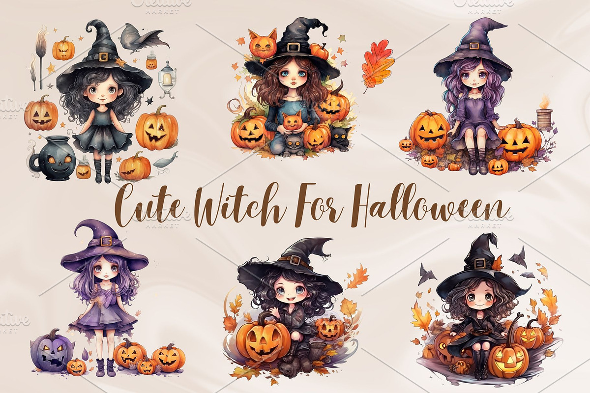 Cute Witch for Autumn Halloween, an Object Graphic by PKshop (Photo 1 of 3)