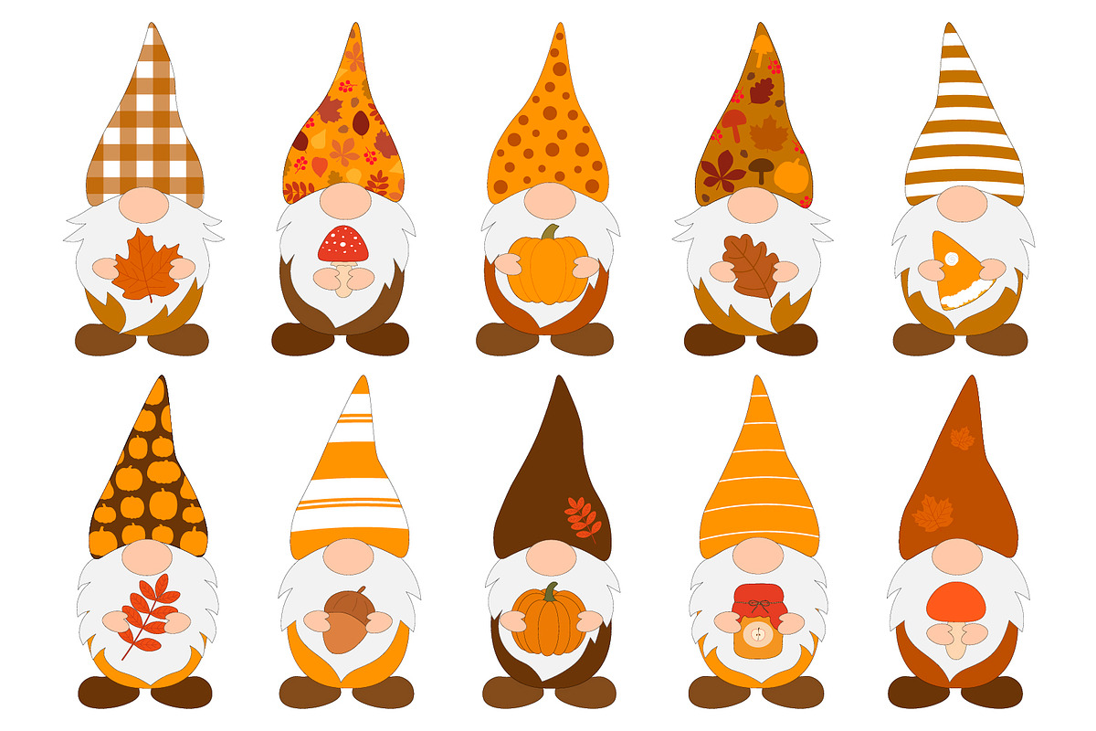 Fall Gnomes. Thanksgiving Gnomes SVG, a Food Illustration by IrinaShishkova (Photo 2 of 6)