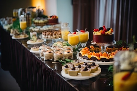 Catering buffet with different food, a Photo by Iftikhar Alam