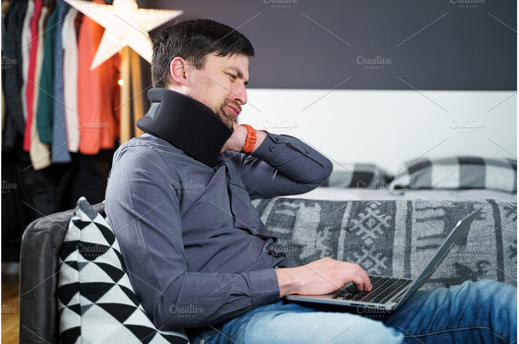 Tired strained man suffering from, a Business Photo by fotoliza
