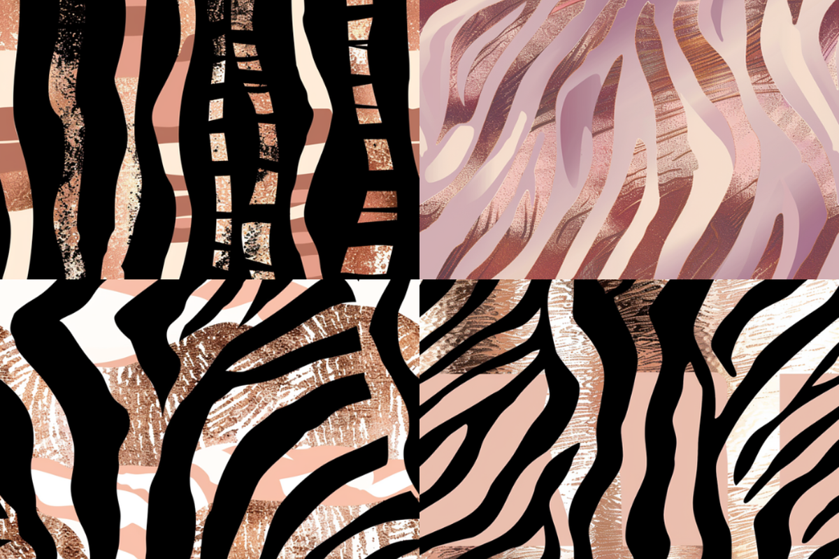 Rose Gold Zebra Stripes Patterns, a Pattern Graphic by PrintablesByFranklyn (Photo 3 of 6)
