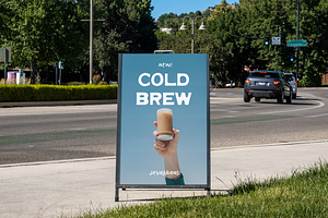 Sandwich Board Sign Mockup PSD