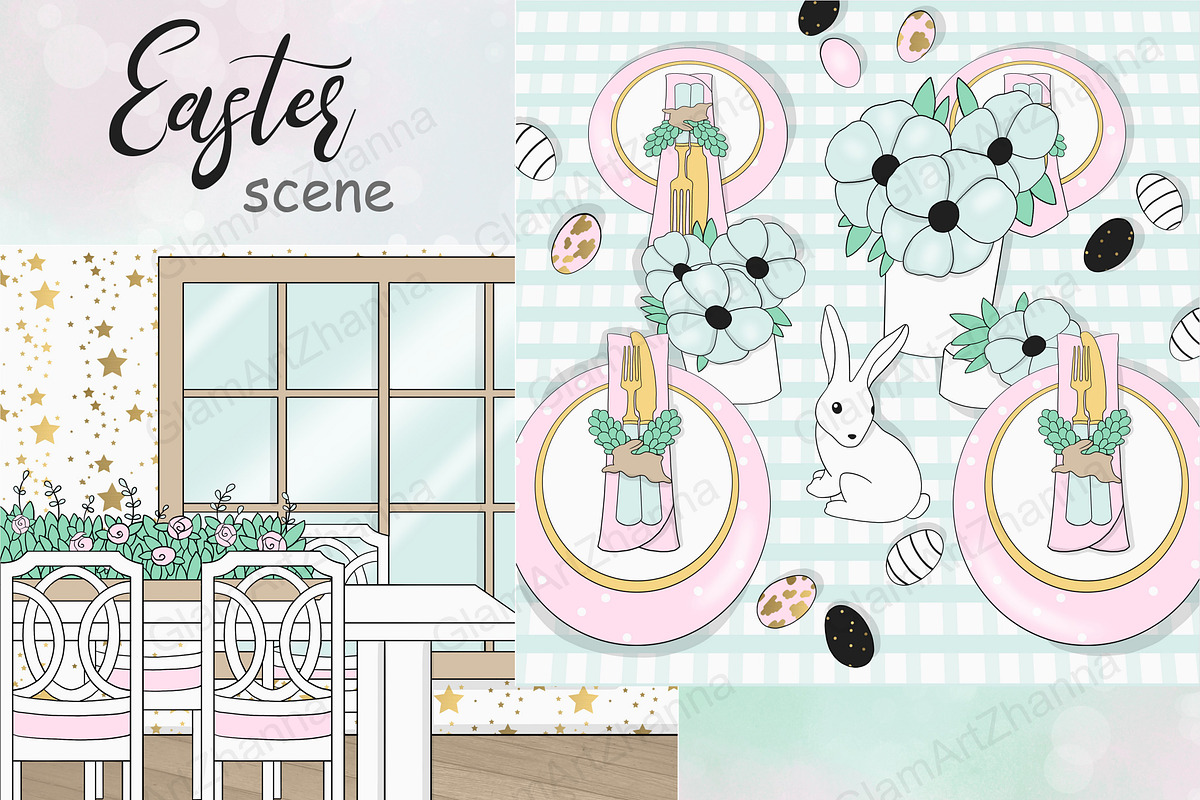 Easter Scene, a Seasonal Illustration by GlamArtZhanna (Photo 3 of 3)