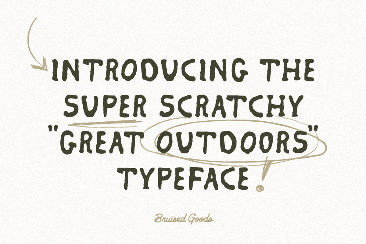 Great Outdoors, a Slab Serif Font by Bruised Goods (Photo 2 of 11)