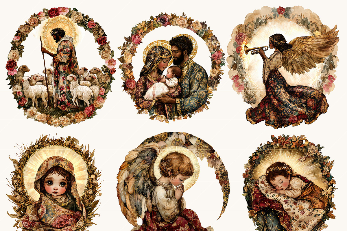 Watercolor Nativity Scene Clipart, a Person Illustration by Design Scotch (Photo 3 of 8)