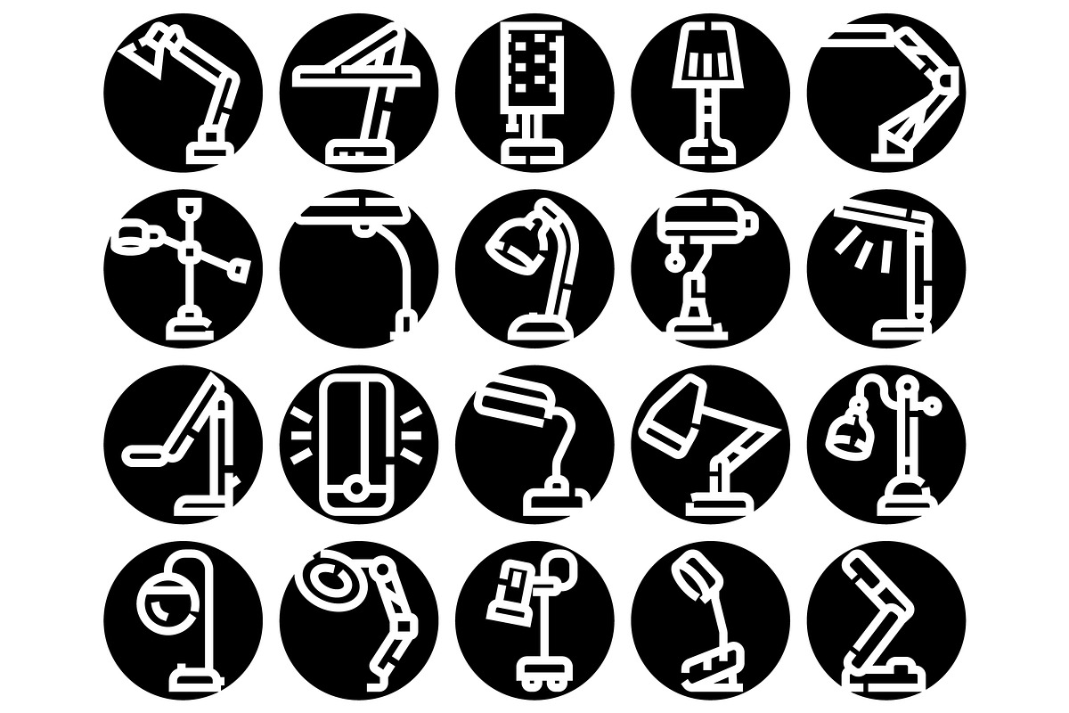 Collection of desk lamps outlining, an Object Graphic by pikepicture (Photo 2 of 3)
