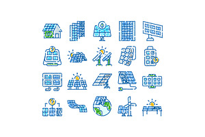 Solar panels set creating renewable, an Object Graphic by pikepicture