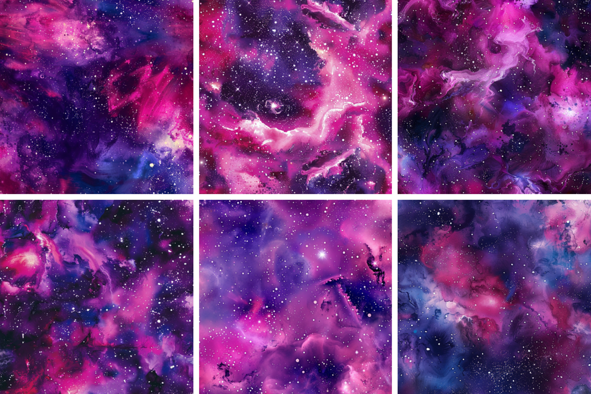 Magenta Painted Galaxy Patterns, a Pattern Graphic by PrintablesByFranklyn (Photo 3 of 4)