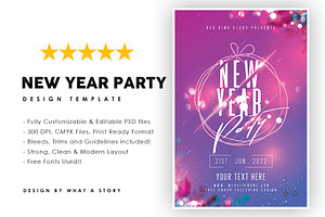 New Year Party, a Flyer Template by What a Story