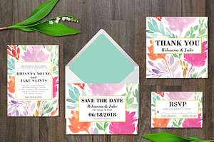 Watercolor Flower Wedding Suite
