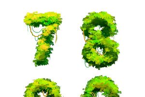 Vines And Bushes Font On White