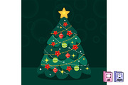 Christmas Tree Illustration, an Object Illustration by MISS CHATZ (Thumbnail 1 of 3)