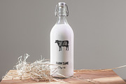 Milk bottle mock up (3x), a Product Mockup by 1baranov (Thumbnail 1 of 3)