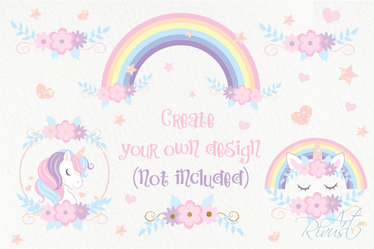 Unicorn PNG clipart. Unicorn Face., an Animal Illustration by RivusArt (Photo 6 of 9)