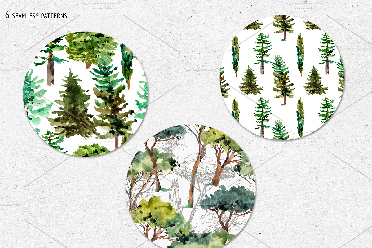Watercolor Tree Clipart, an Illustration by Belusuab (Photo 7 of 10)