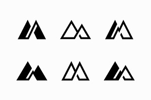 Letter M Monogram Logo Mountain Peak, a Branding & Logo Template by Signatoro