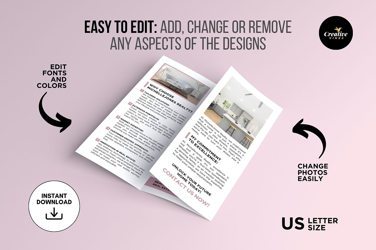 Real Estate Introduction Brochure, a Brochure Template by CreativeVinesStore (Photo 5 of 6)