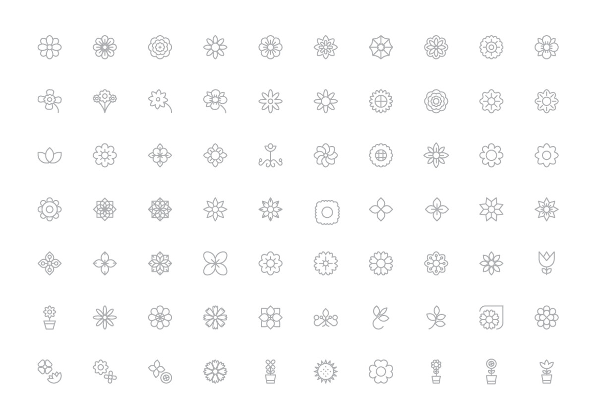 125+ Flowers and Floral Vector Icons preview 4