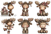 Quirky Christmas Moose Clipart, an Illustration by Craft Nest (Thumbnail 10 of 10)