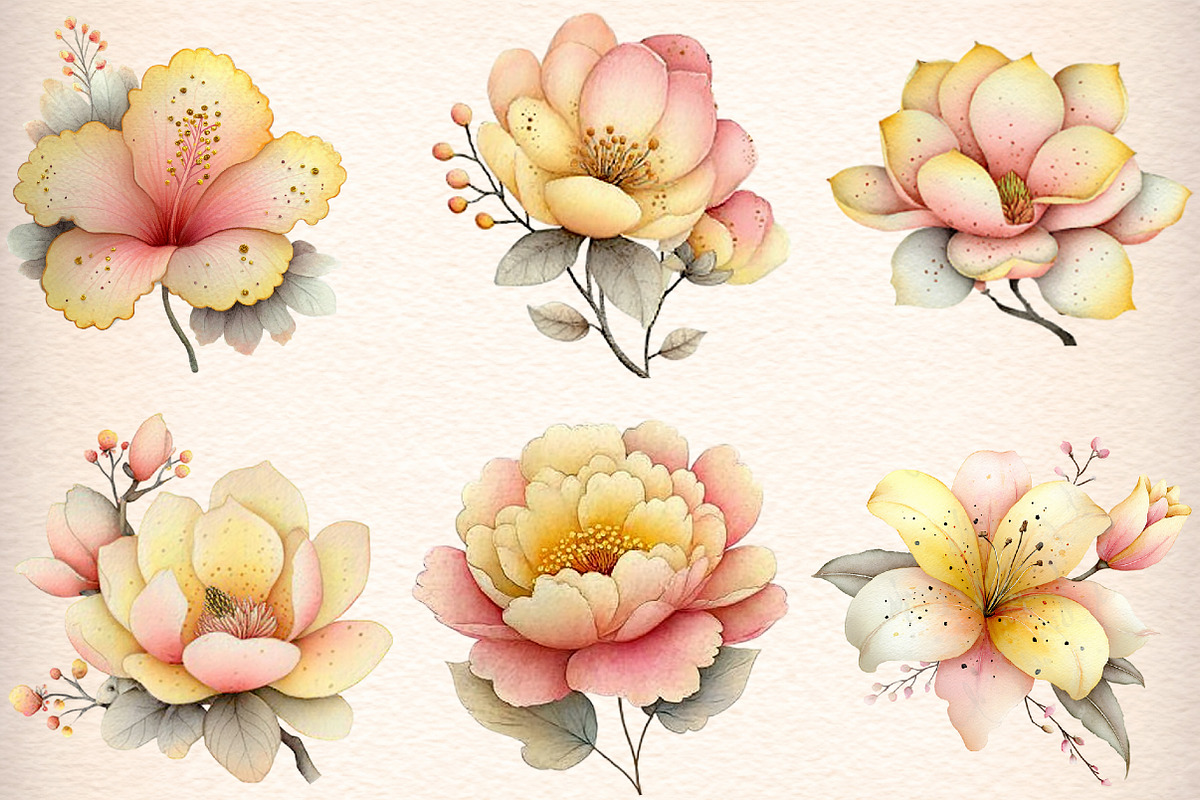Watercolor Flowers Clipart, an Illustration by Digital Artistic99 (Photo 2 of 10)