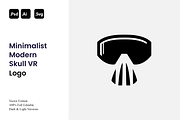 Minimalist Modern Skull VR Logo, a Branding & Logo Template by Luxury Logos (Thumbnail 1 of 4)