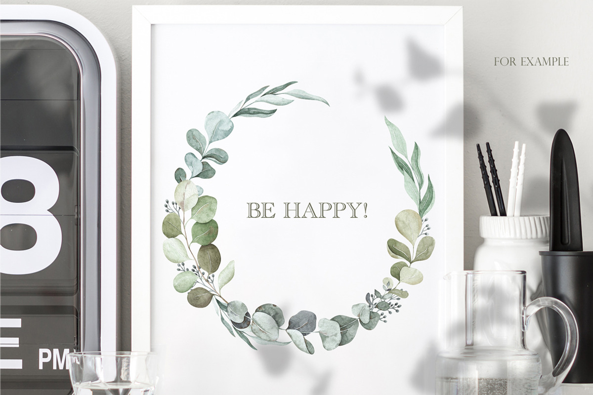 Watercolor eucalyptus clipart, an Illustration by OrangePeafowlArt (Photo 9 of 10)