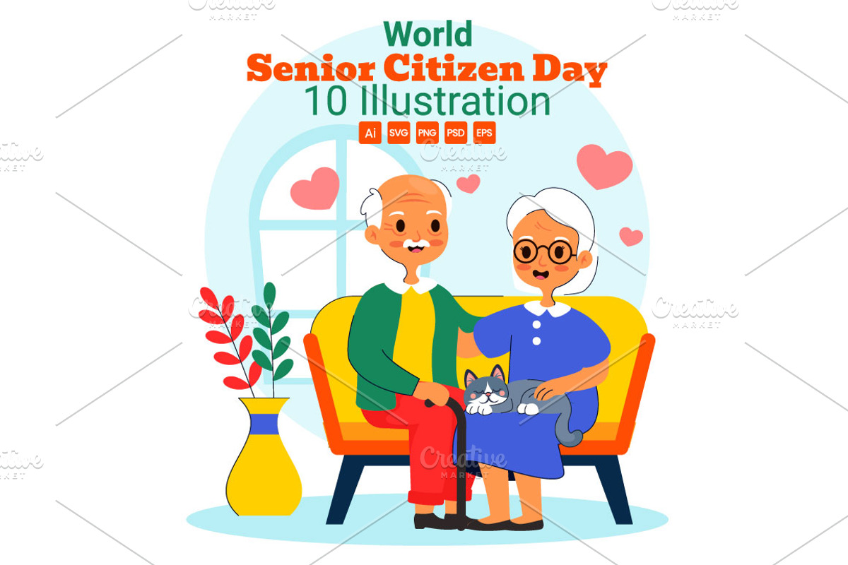10 Senior Citizen Day Illustration, a Person Illustration by denayunebgt (Photo 1 of 4)