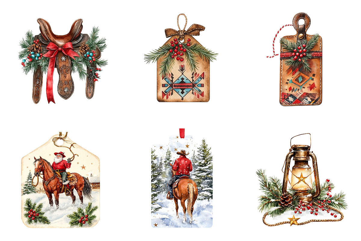 Western Christmas Clipart, a Seasonal Illustration by Designking (Photo 2 of 4)