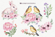 SALE! Fluffy Creatures - Watercolor, a Decorative Illustration by Irina Diasli (Thumbnail 4 of 15)