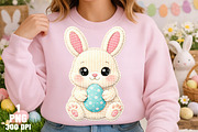 Cute Easter Bunny Holding Egg PNG, an Illustration by Daily.Designs (Thumbnail 4 of 5)