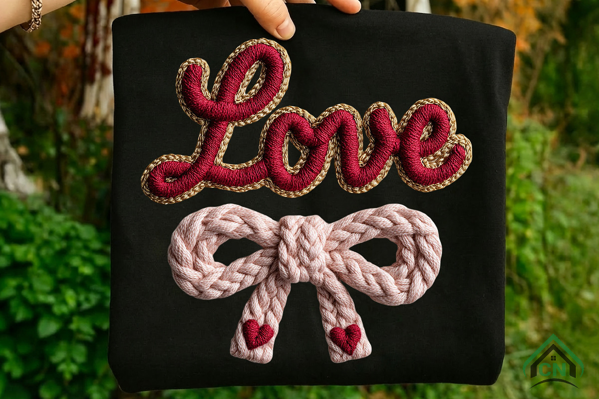Crochet Pink Love Bow Valentine PNG, an Illustration by Craft Nest (Photo 1 of 5)