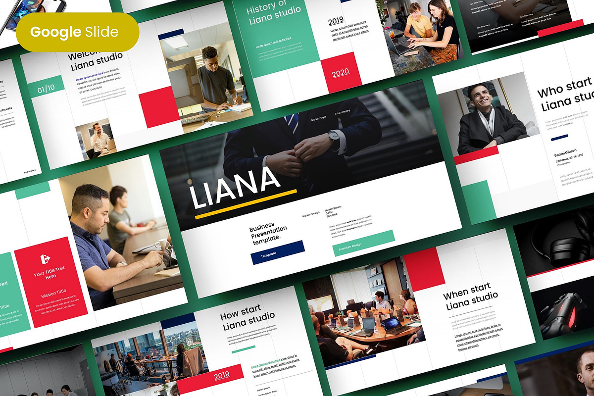 Liana - Business Google Slide, a Presentation Template by Dens Creative Studio (Photo 1 of 6)