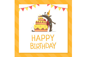 Happy Birthday Banner Template with, an Object Illustration by TopVectors