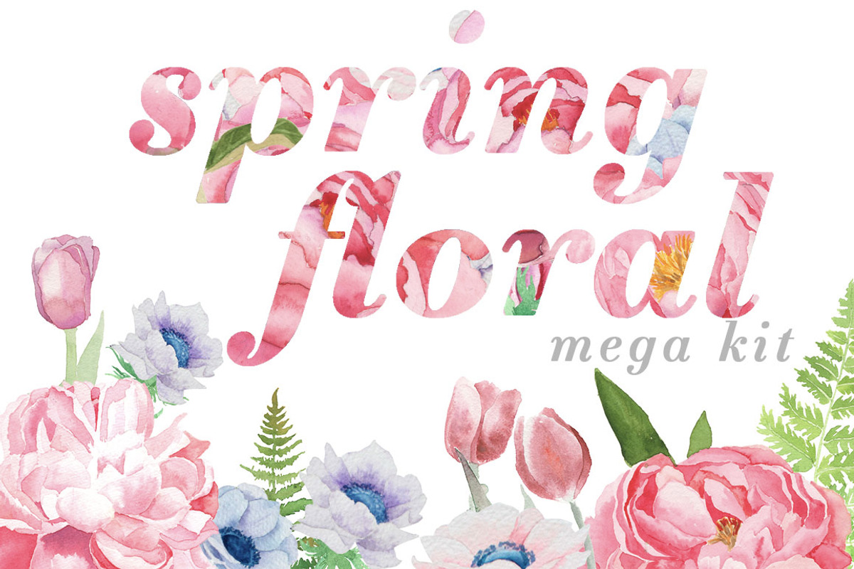 Spring Florals Kit, an Illustration by Instinct Design Co (Photo 1 of 3)