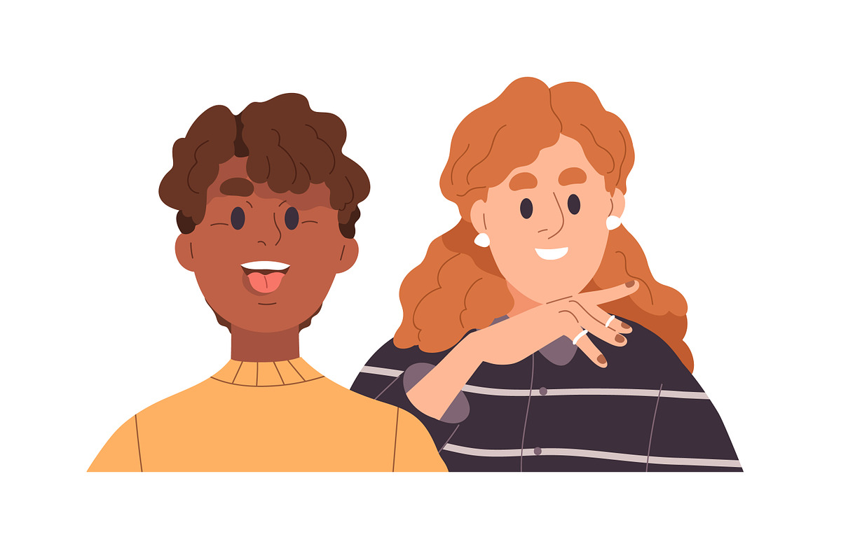 Face avatars of couples, friends set, a Person Illustration by Good Studio (Photo 6 of 16)
