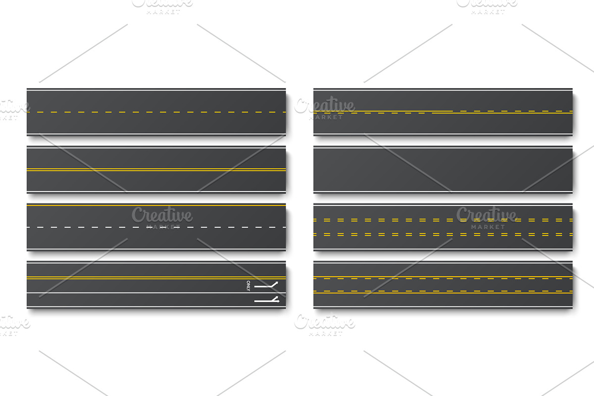3d realistic top view asphalt road, a Transportation Illustration by Buch&Bee