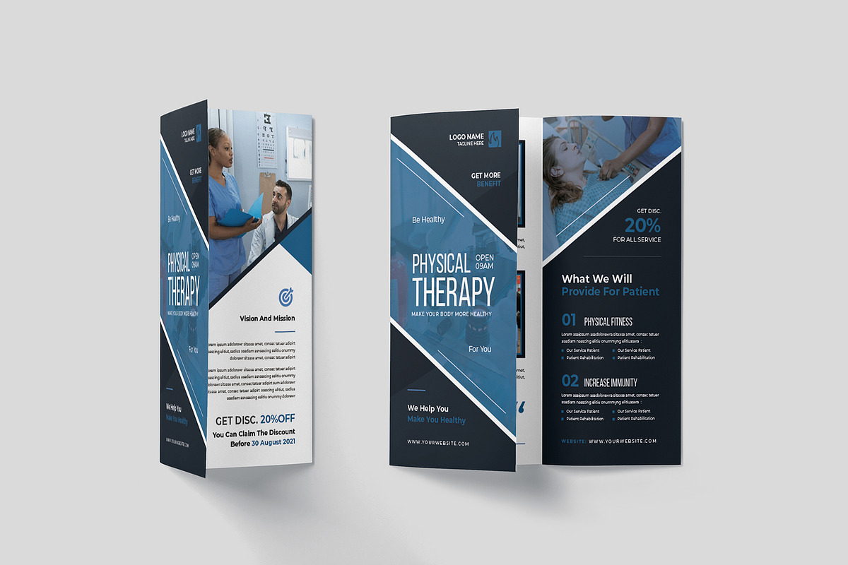 Physical Therapy Trifold Brochure, a Templates & Theme by Formatika Studio (Photo 2 of 4)