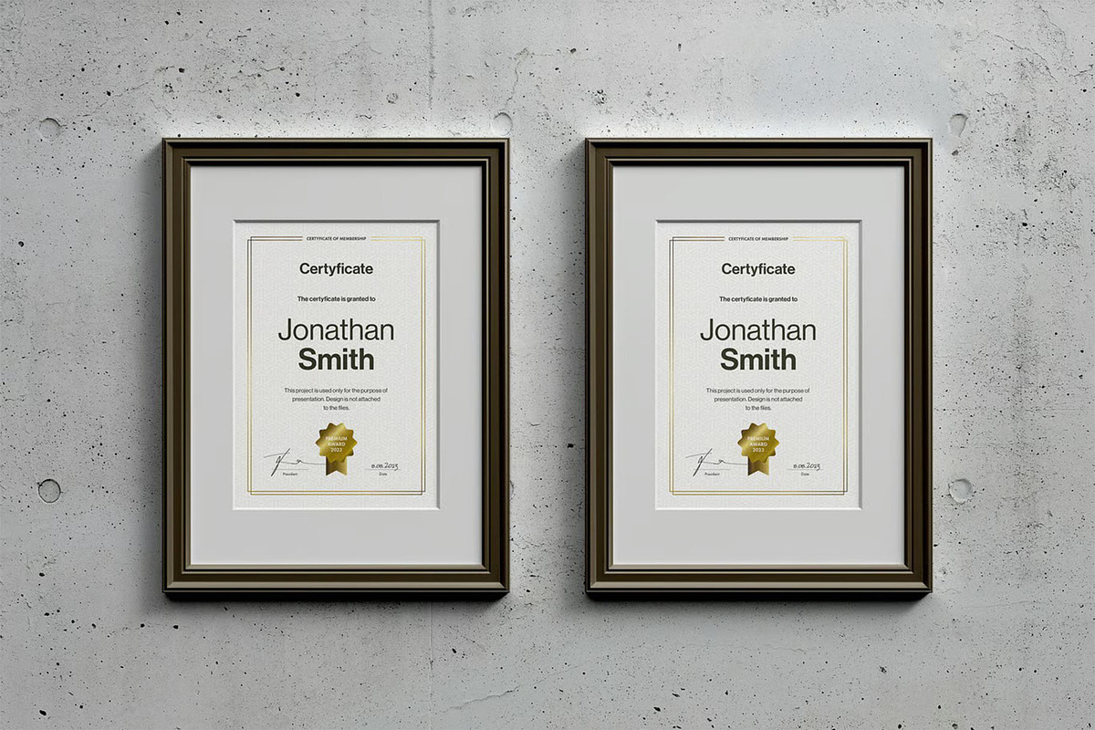 A4 Passe-partout Certificate Mock-up, an Advertising Mockup by zippypixelstudio (Photo 8 of 13)