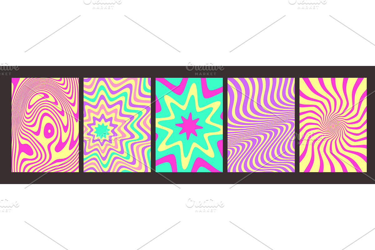 Hypnotic color retro patterns, an Illustration by art PVP - market