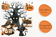 Spooky Halloween Watercolor Clipart, a Seasonal Illustration by Maysa Art (Thumbnail 4 of 4)