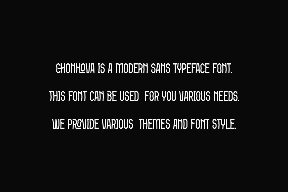 Chonkova - Modern Sans Font, a Sans Serif Font by Iqsiart Studio (Photo 3 of 6)