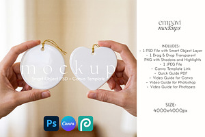 Heart and Round Ornament Mockup