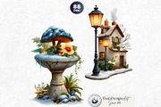 Watercolor Winter Scenes Cliparts, a Seasonal Illustration by ThatsDesignArt (Thumbnail 9 of 17)